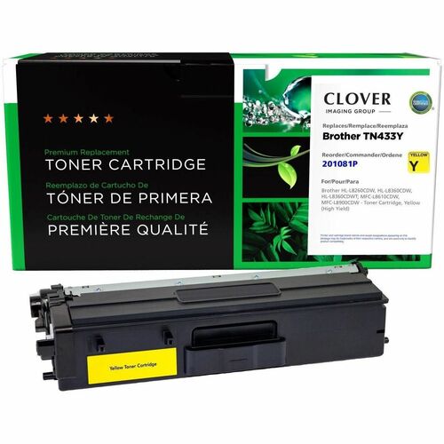 CIG Remanufactured High Yield Yellow Toner Cartridge for Brother TN433Y 201081P