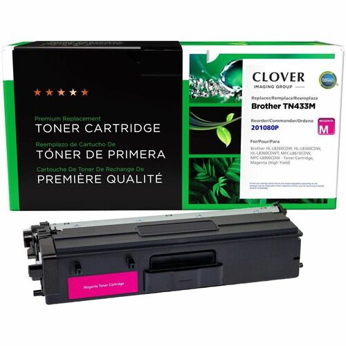 CIG Remanufactured High Yield Magenta Toner Cartridge for Brother TN433M 201080P