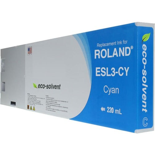 Clover Technologies WF Non-OEM New Cyan Wide Format Inkjet Cartridge for Roland ESL3-CY WRES3C