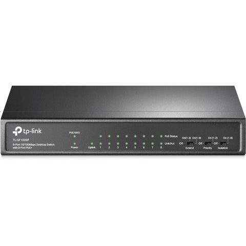 TP-Link 9-Port 10/100Mbps Desktop Switch with 8-Port PoE+ TL-SF1009P