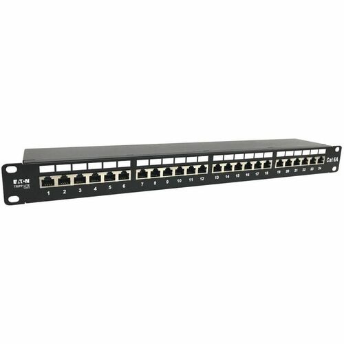 Tripp Lite by Eaton 24-Port Cat6a Shielded Patch Panel - 10 Gbps, STP, 110 Punch Down, RJ45, 1U, TAA N252-024-6A-SH