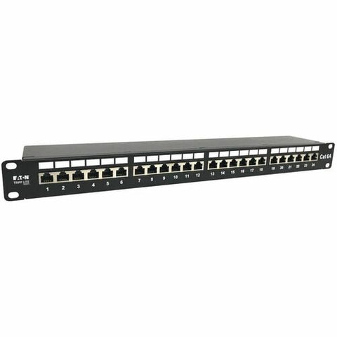 Tripp Lite by Eaton 24-Port Cat6a Shielded Patch Panel - 10 Gbps, STP, 110 Punch Down, RJ45, 1U, TAA N252-024-6A-SH