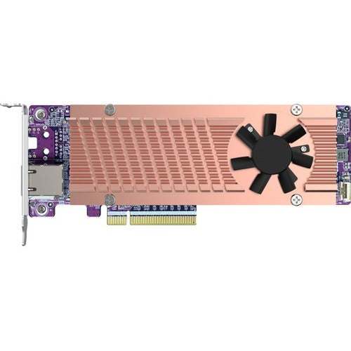 QNAP Dual M.2 2280 PCIe Gen4 NVMe SSD &amp; Single-port 10GbE Expansion Card QM2-2P410G1T
