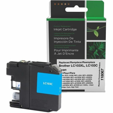 CIG Remanufactured High Yield Cyan Ink Cartridge for Brother LC103XL 118067