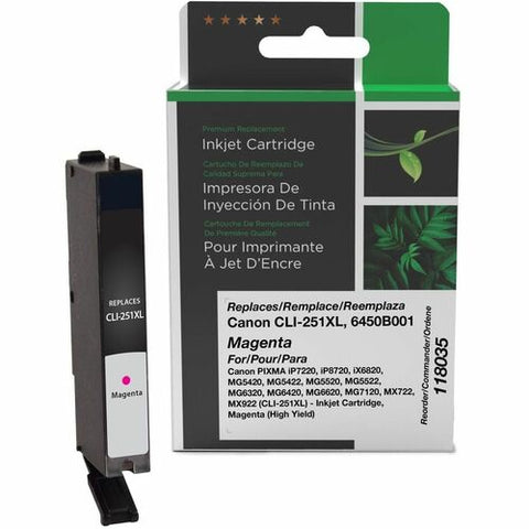 CIG Remanufactured High Yield Magenta Ink Cartridge for Canon CLI-251XL (6450B001) 118035