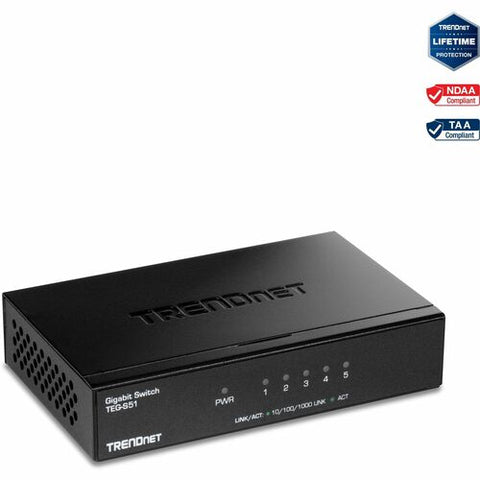 TRENDnet 5-Port Gigabit Desktop Switch TEG-S51