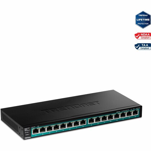 TRENDnet 16-Port Gigabit PoE+ Switch TPE-TG161H