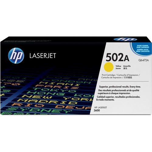 HP 502A (Q6472A) Toner Cartridge, Yellow Q6472A