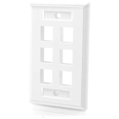 C2G 6 Socket Keystone Network/Multimedia Faceplate 03414