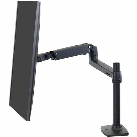 Ergotron LX Desk Monitor Arm, Tall Pole (Matte Black) with 2-Piece Clamp 45-537-224