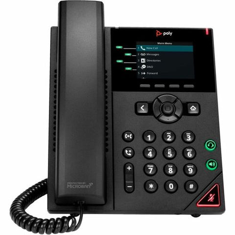 Poly VVX 250 4-Line IP Phone and PoE-enabled 89B62AA#AC3