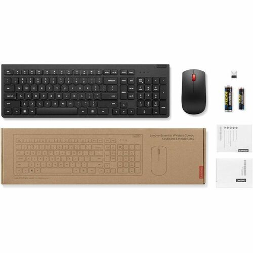 Lenovo Essential Wireless Combo Keyboard &amp; Mouse Gen2 Black French Canadian 445 4X31N50720
