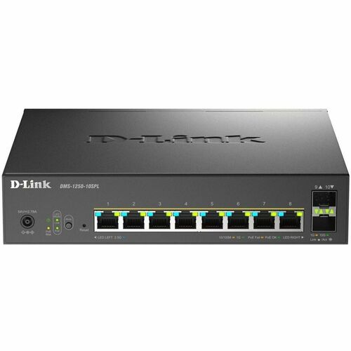D-Link 10-Port Multi-Gigabit Smart Managed Switch with 2 10G SFP+ Ports DMS-1250-10SPL