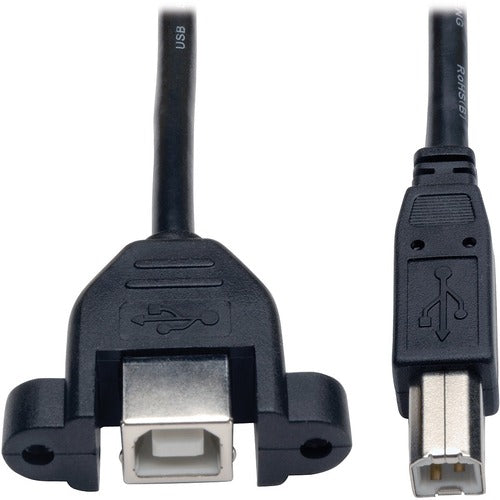 Tripp Lite U025-001-PM 1-ft. Panel Mount USB 2.0 Extension Cable (USB B M/F) U025-001-PM