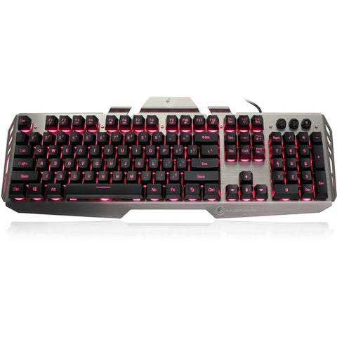IOGEAR Kaliber Gaming HVER Aluminum Gaming Keyboard - Black/Gray GKB704L-BK