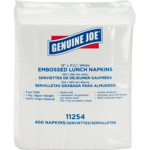 Genuine Joe 1-ply Embossed Lunch Napkins 11254PK