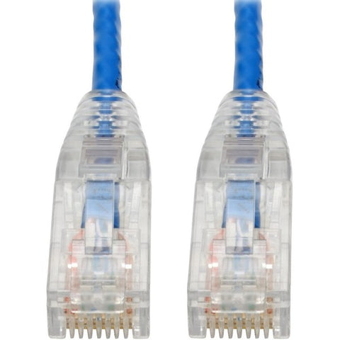 Tripp Lite Cat6 Gigabit Snagless Molded Slim UTP Patch Cable (RJ45 M/M), Blue, 6 in. N201-S6N-BL