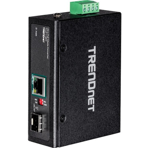 TRENDnet Hardened Industrial SFP to Gigabit UPoE  Media Converter TI-UF11SFP