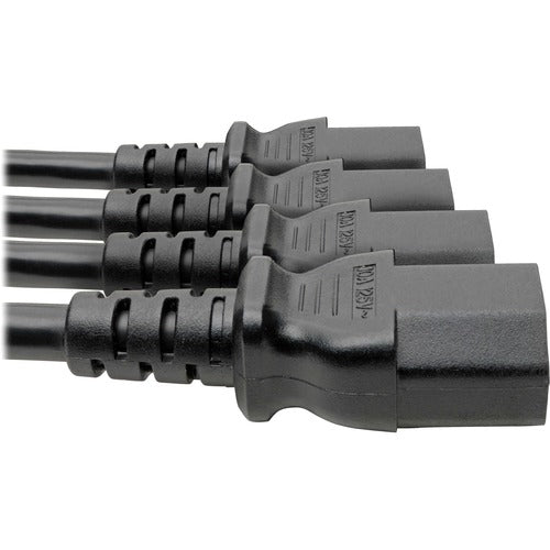 Tripp Lite by Eaton Y Splitter Computer Power Cord, 10A, 18 AWG (C14 to 4x C13), Black, 18 in. P004-18N-4XC13