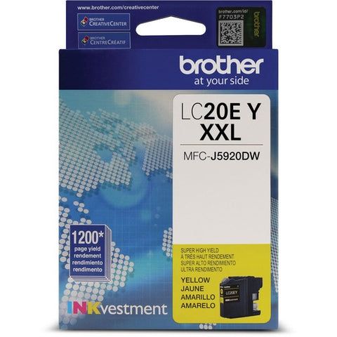 Brother LC20EYS INKvestment Yellow Ink Cartridge, Super High Yield (XXL Series) LC20EYS