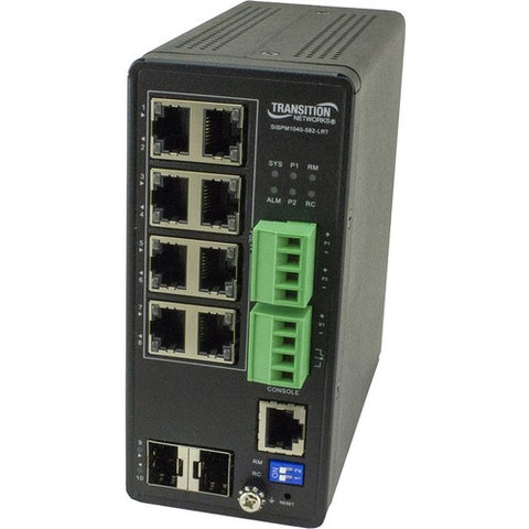 Transition Networks Managed Hardened Gigabit Ethernet PoE++ Switch SISPM1040-582-LRT