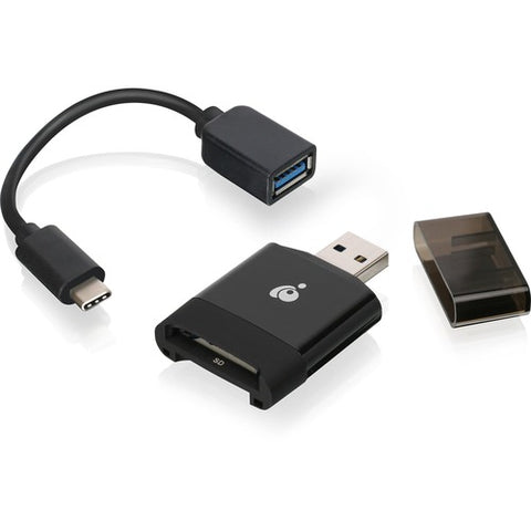 IOGEAR Compact USB 3.0 SD 4.0 Card Reader - for USB-A/USB-C GFR306SD