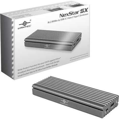 Vantec M.2 NVMe SSD To USB 3.1 Gen 2 Type C Enclosure, ID5 NST-205C3-SG