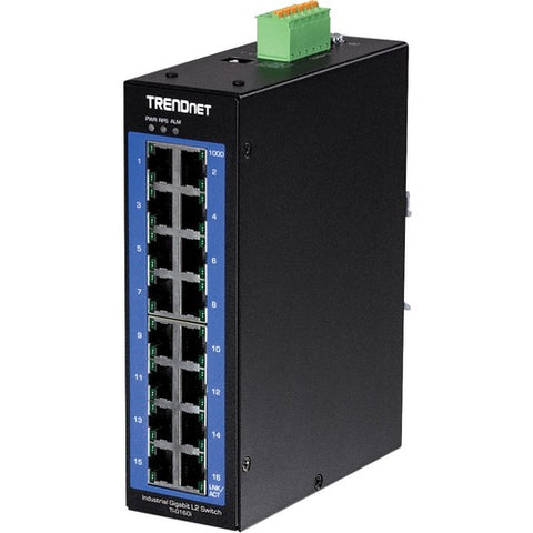 TRENDnet 16-Port Industrial Gigabit L2 Managed  DIN-Rail Switch TI-G160I