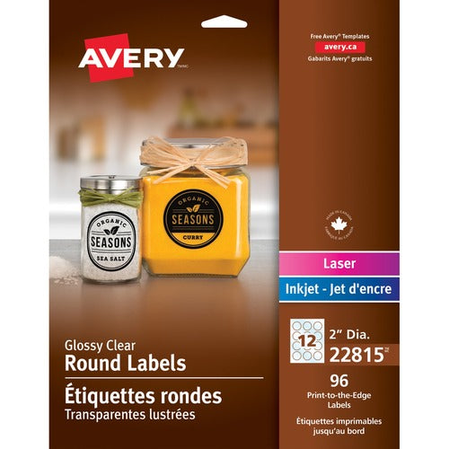 Avery&amp;reg; Glossy Clear 2" Round Labels 22815