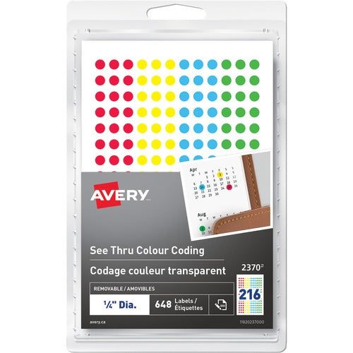 Avery&amp;reg; See Thru Removable Colour Coding Labels 2370