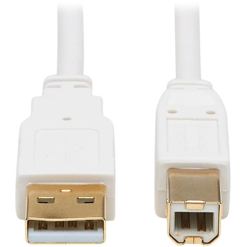 Tripp Lite USB-A to USB-B Antibacterial Cable (M/M), USB 2.0, White, 10-ft. (3.05 m) U022AB-010-WH