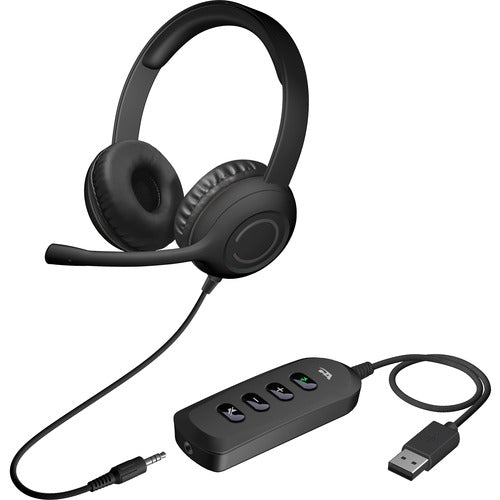 Cyber Acoustics Stereo Headset with USB &amp; 3.5mm AC-5812