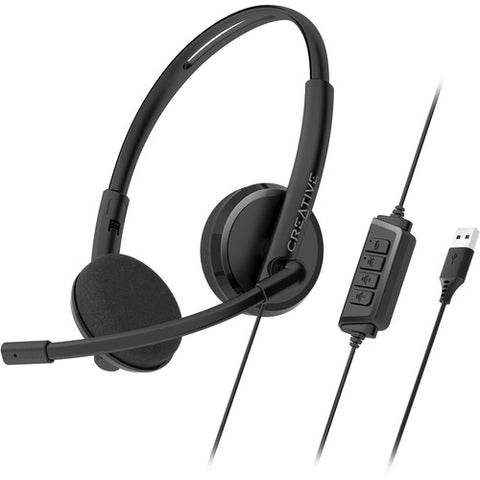 Creative HS-220 USB Headset with Noise-Cancelling Mic and Inline Remote 51EF1070AA001