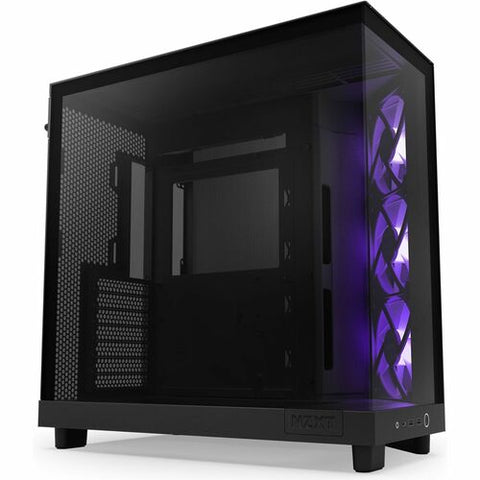 NZXT H6 Flow RGB Compact Dual-Chamber Mid-Tower Airflow Case with RGB Fans CC-H61FB-R1